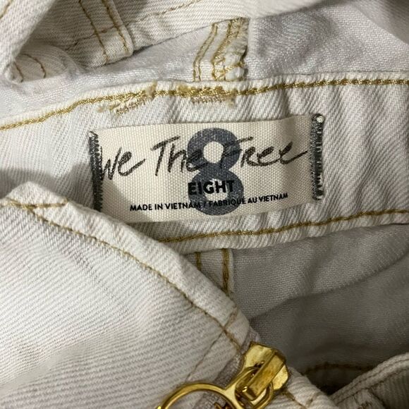 NWT We The Free Off White Sunkissed Shortfall Denim Overalls Size 8 - Picture 6 of 6